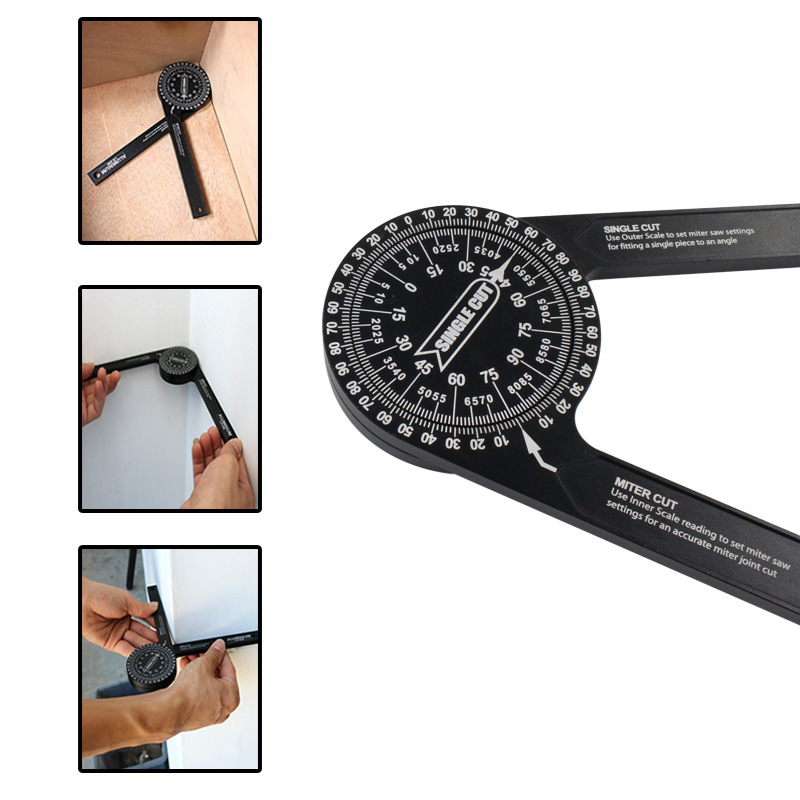 亚马逊量角器 分度器角规 DIY角尺 360度角规 木工铝合金量具
