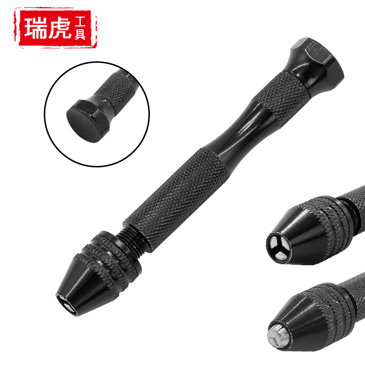 多功能黑色手捻钻 手动雕刻打眼文玩琥珀金刚菩提核桃迷你打孔钻