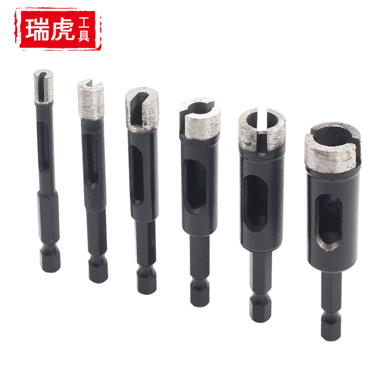 六角柄烧结大理石花岗岩开孔器 钎焊金刚石瓷砖玻璃石材开孔工具