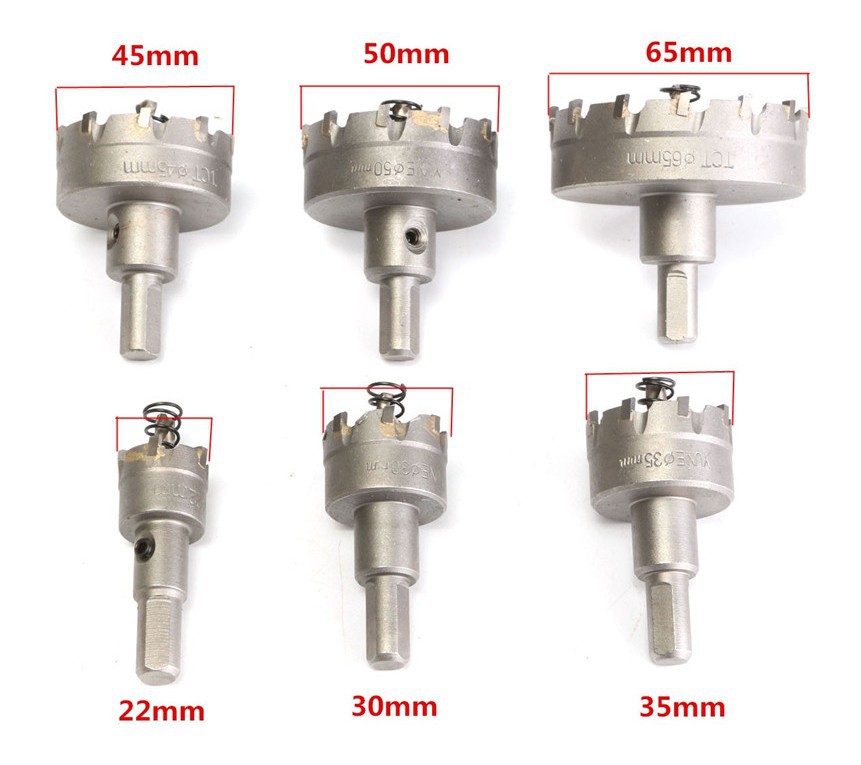 不锈钢开孔器 22-65mm6件套装 TCT硬质合金开孔器 金属扩孔钻头